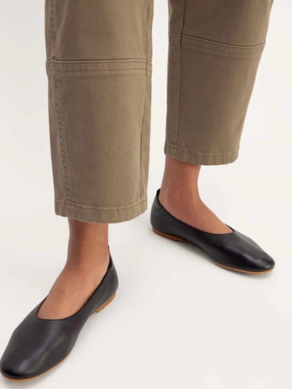 Everlane Black Leather Ballet Flats